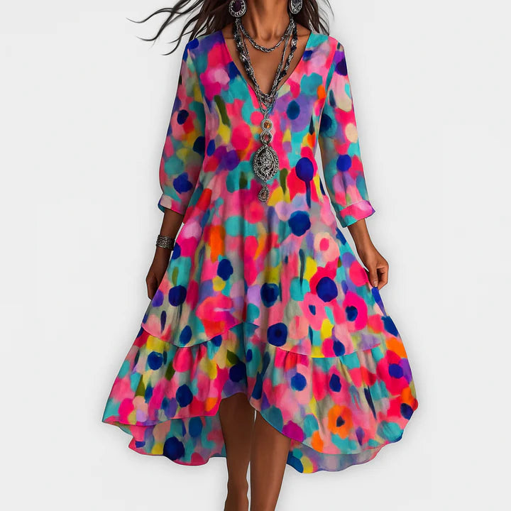Minea - vintage boho klänning med blommönster™