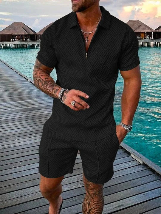 Hugo | Midnight Black Pikétröja & Shorts Set