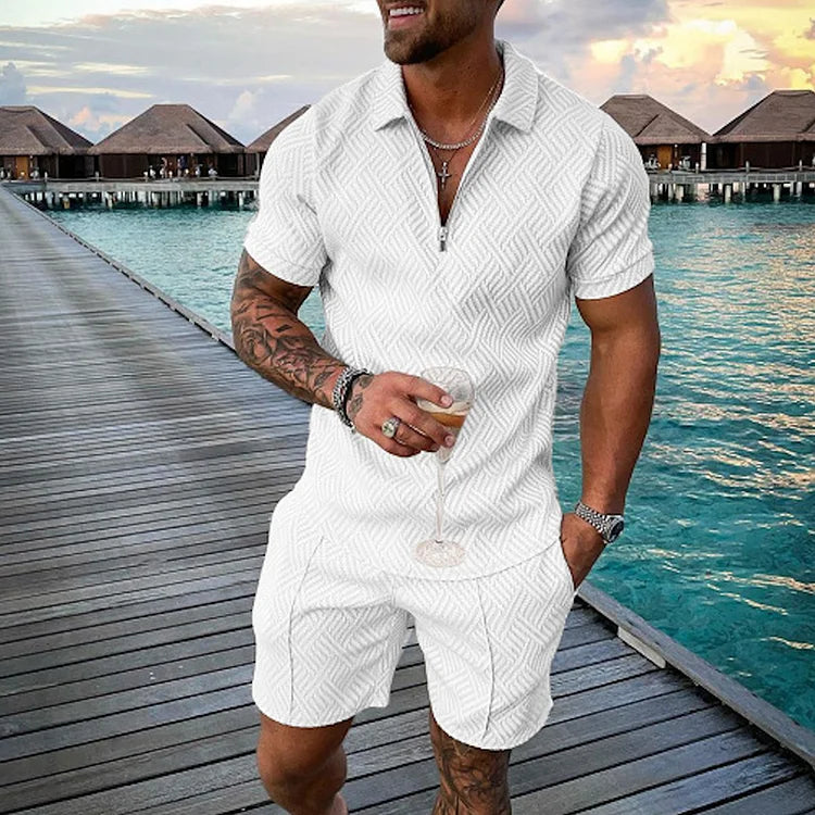 Albin | Infinity White Pikétröja & Shorts Set