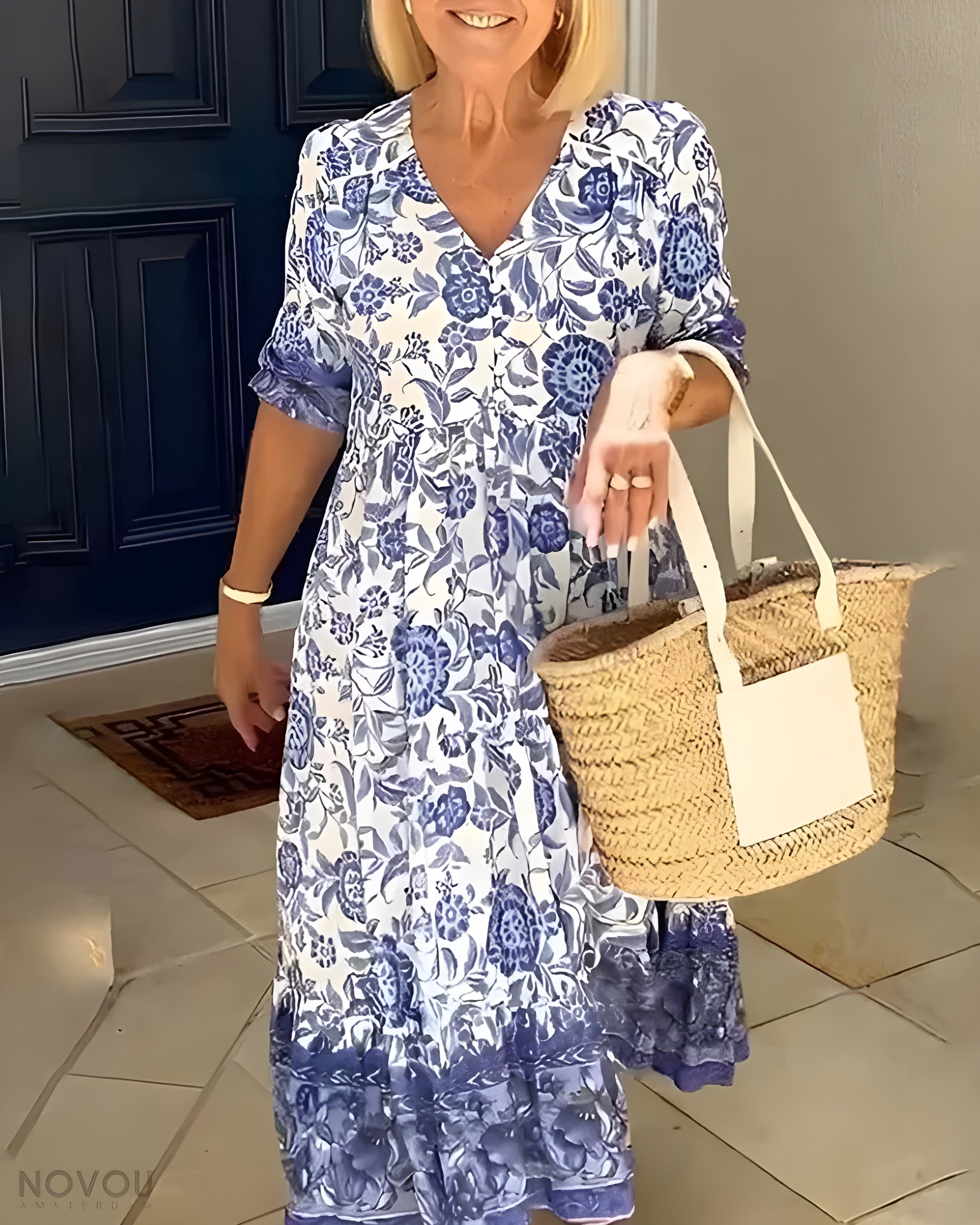 Tiva™ - Elegant blommig klänning
