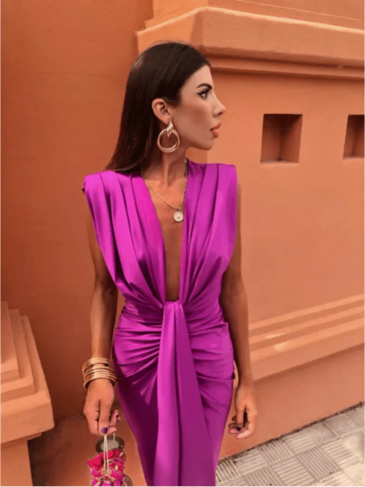 Lara™ | Lyxig Satin Klänning