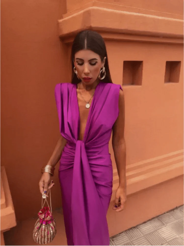 Lara™ | Lyxig Satin Klänning