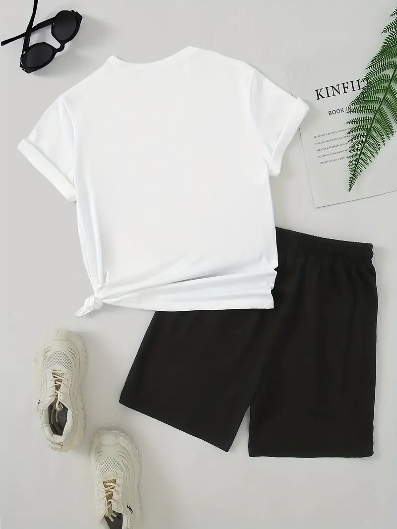 Tommy | Smiley Print Sommarset – T-shirt & Shorts för Män